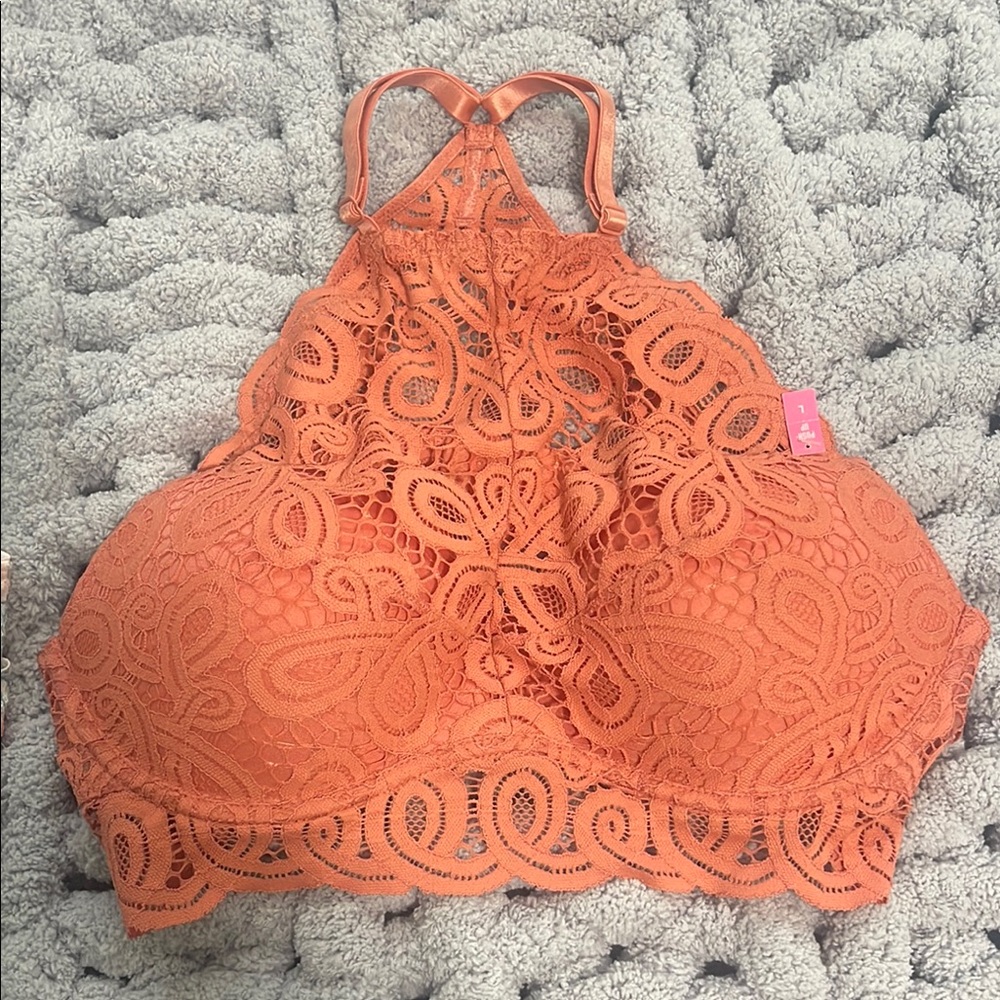 Victoria Secret Orange Lace Halter Bralette